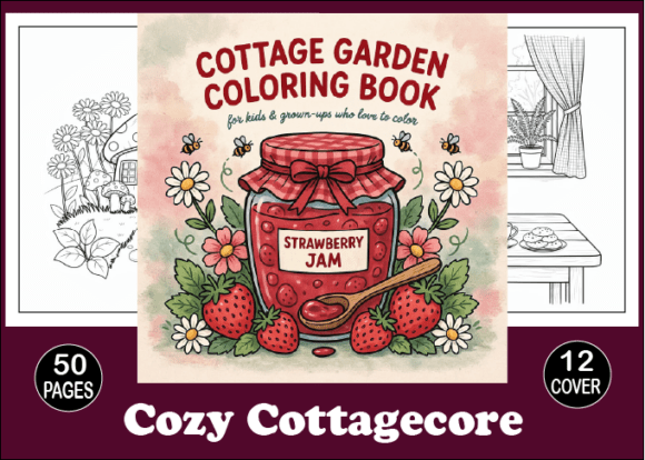 Cozy Cottagecore Bold&Easy Coloring Book