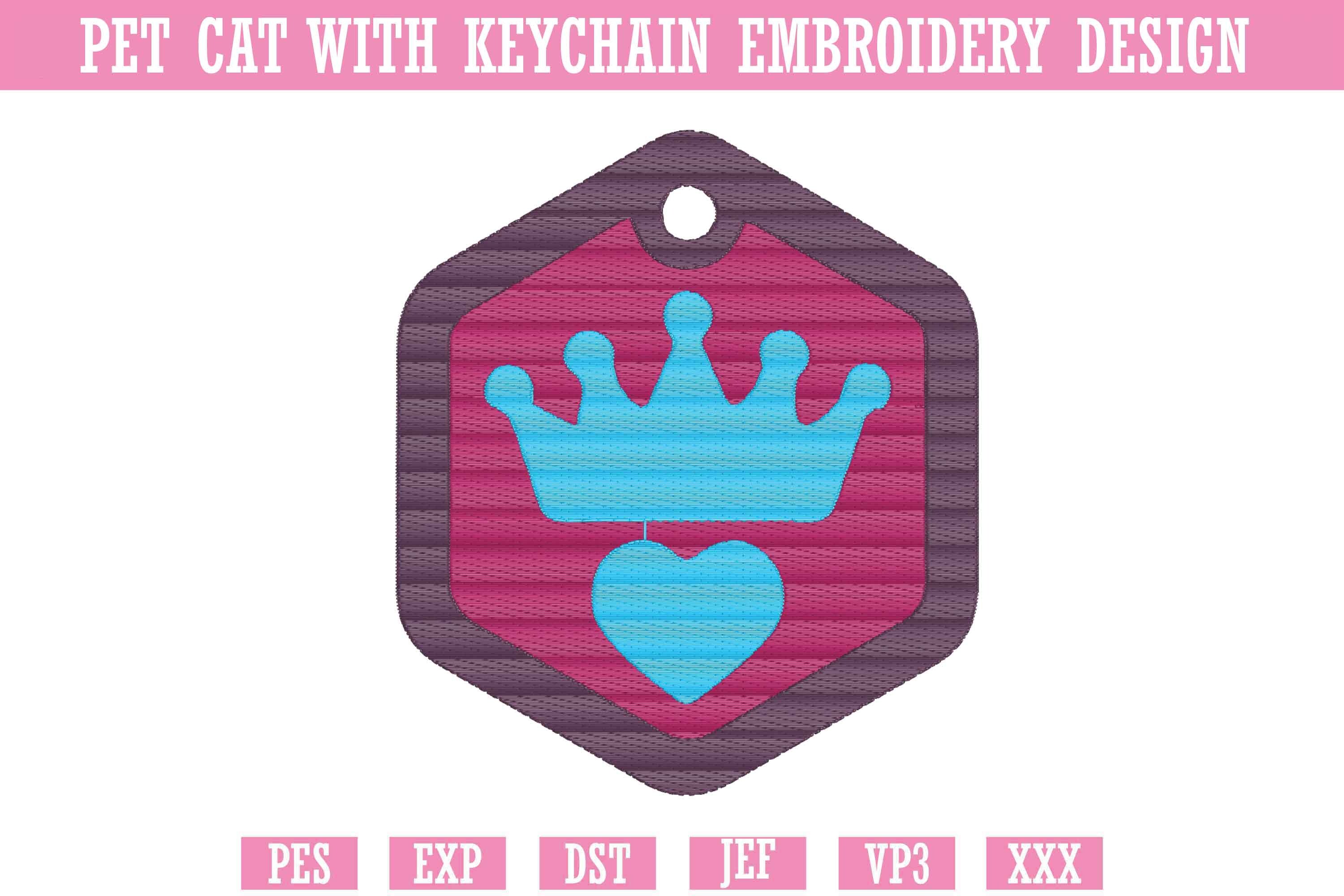 Crown Heart Keychain Embroidery Design · Creative Fabrica