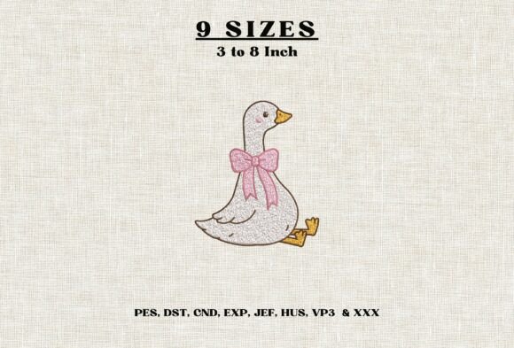 Cute Goose Bow Machine Embroidery Design