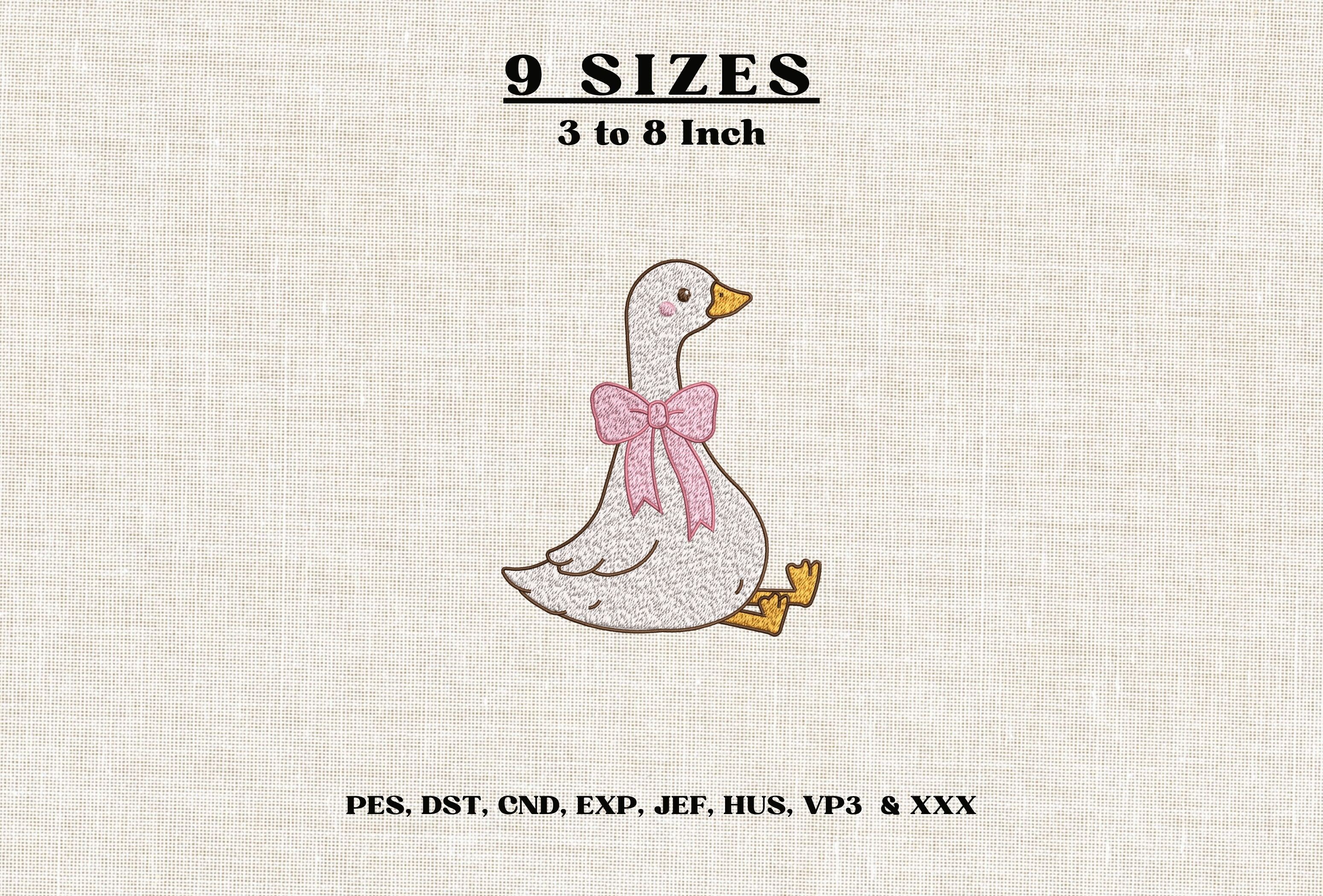 Cute Goose Bow Machine Embroidery Design