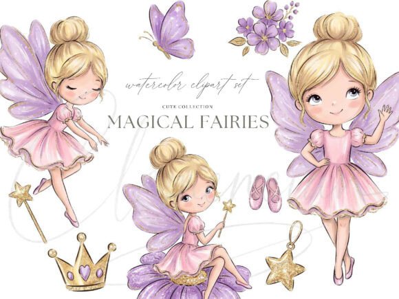 Cute Magical Fairy Clipart PNG