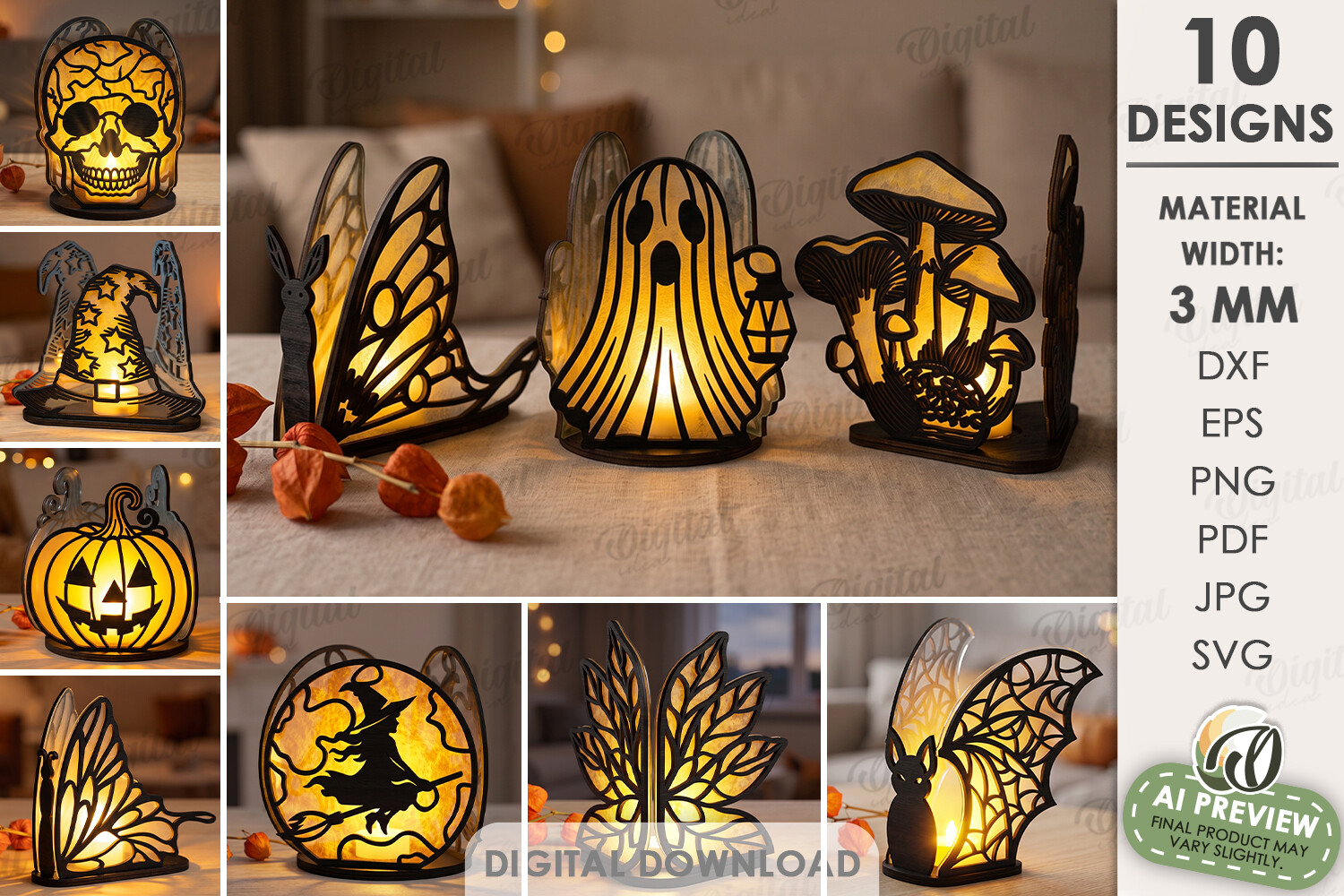 Decorative Glass Night Lights Bundle