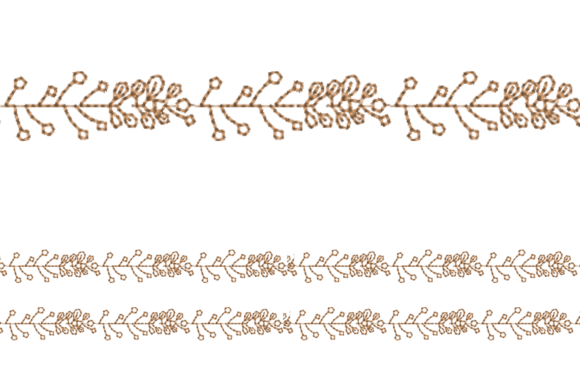 Delicate Berry Vine Border Embroidery De