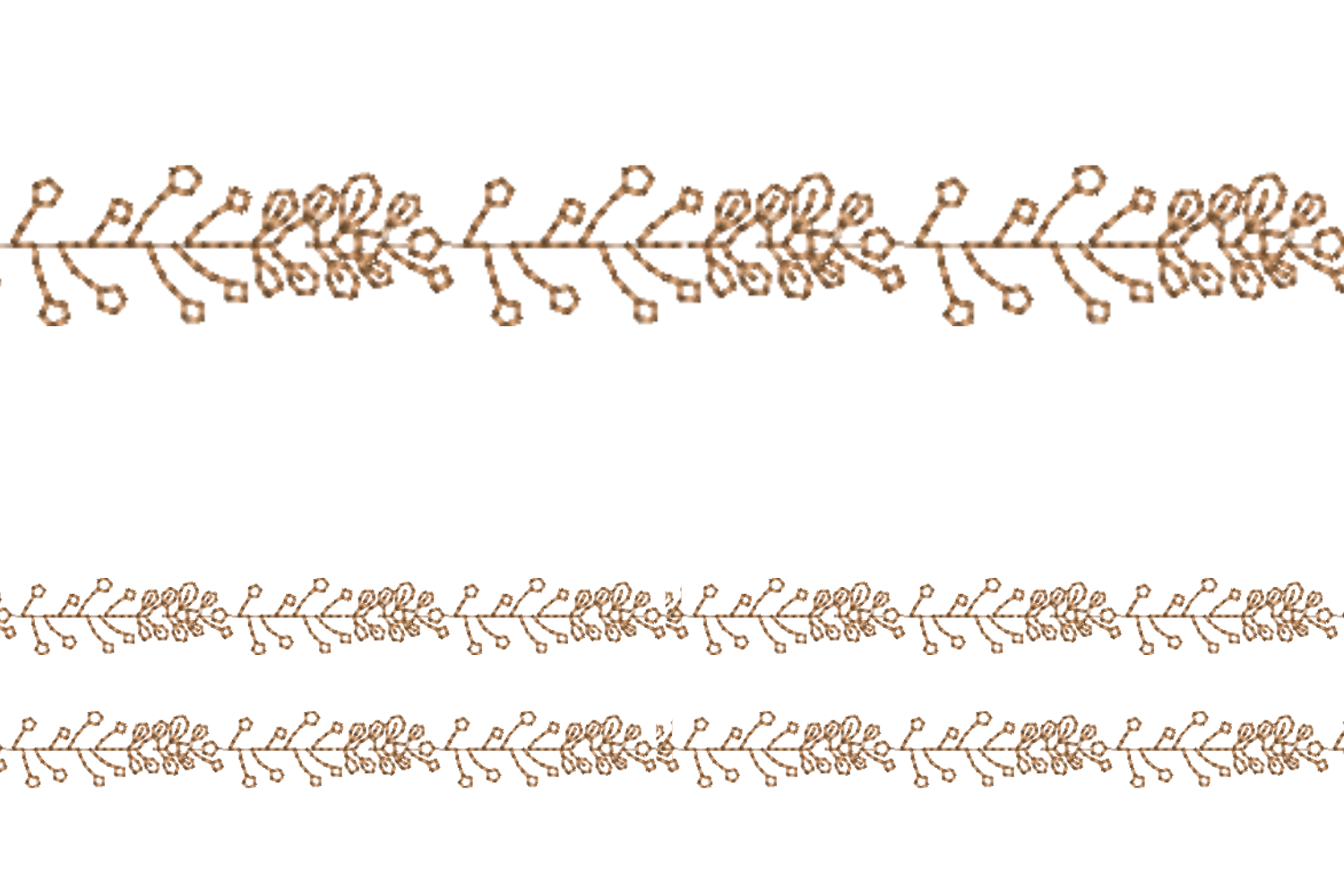 Delicate Berry Vine Border Embroidery De