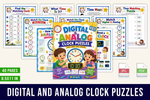 🕒 Digital & Analog Clock Puzzles