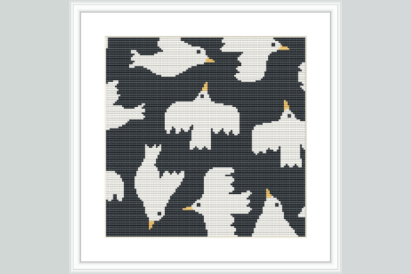 Doves in Flight Cross Stitch Pattern