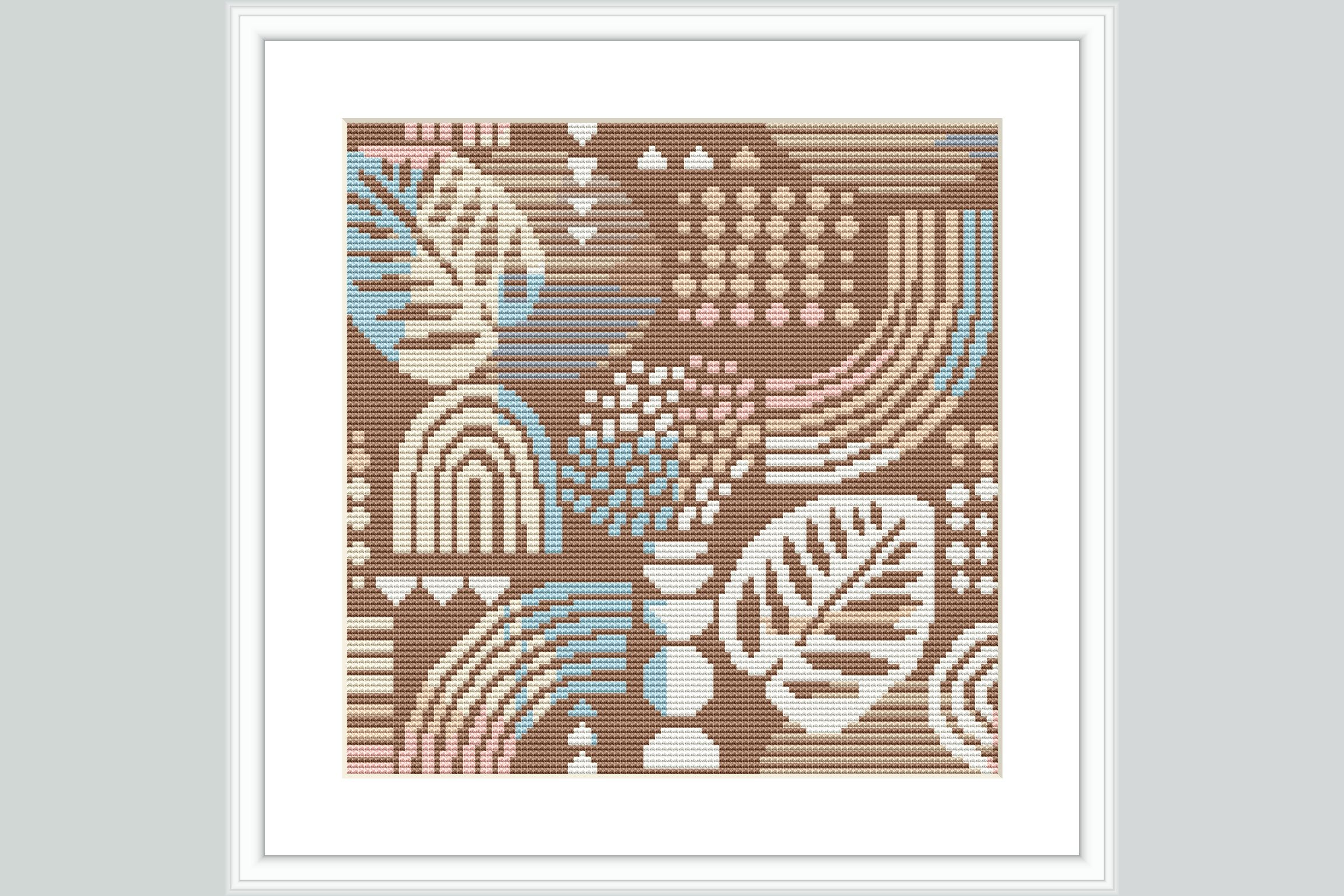 Earthy Rainbow Leaf Cross Stitch Pattern