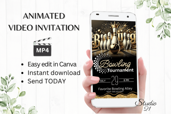 Electronic Bowling Tournament Invitation