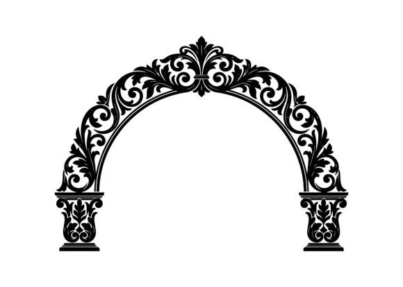 Elegant Baroque Arch Flourish SVG