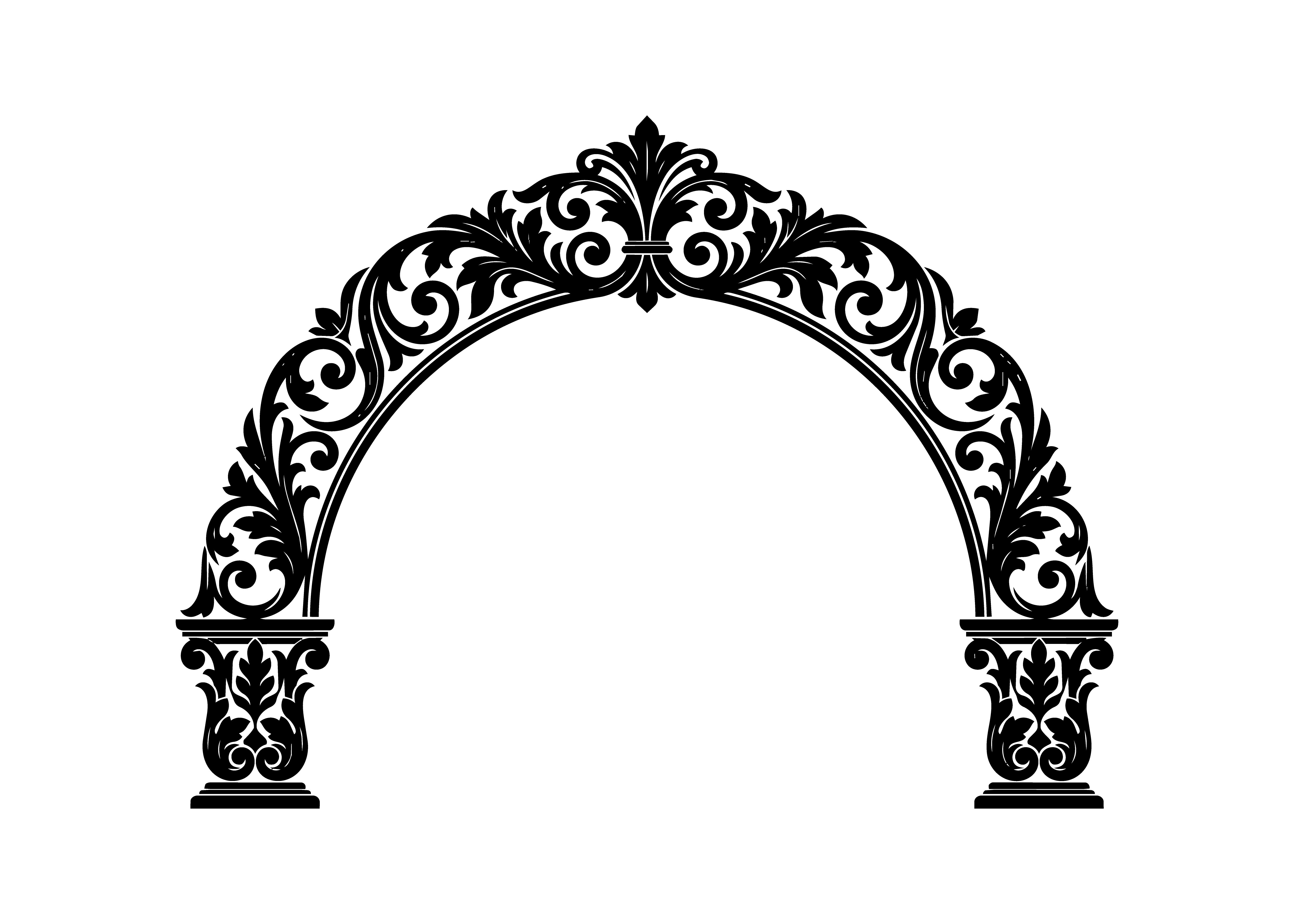 Elegant Baroque Arch Flourish SVG
