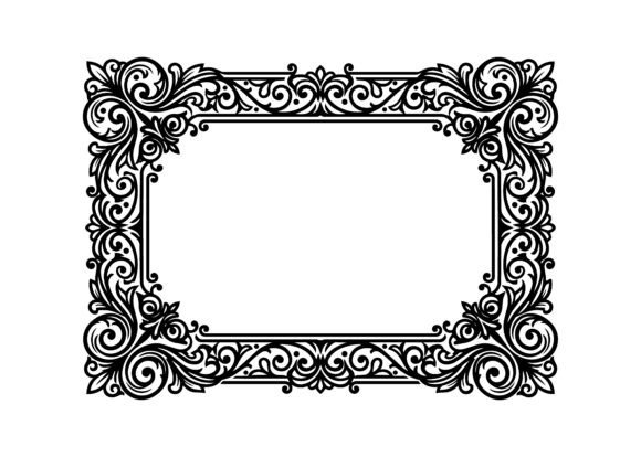 Elegant Floral Ornate Frame SVG