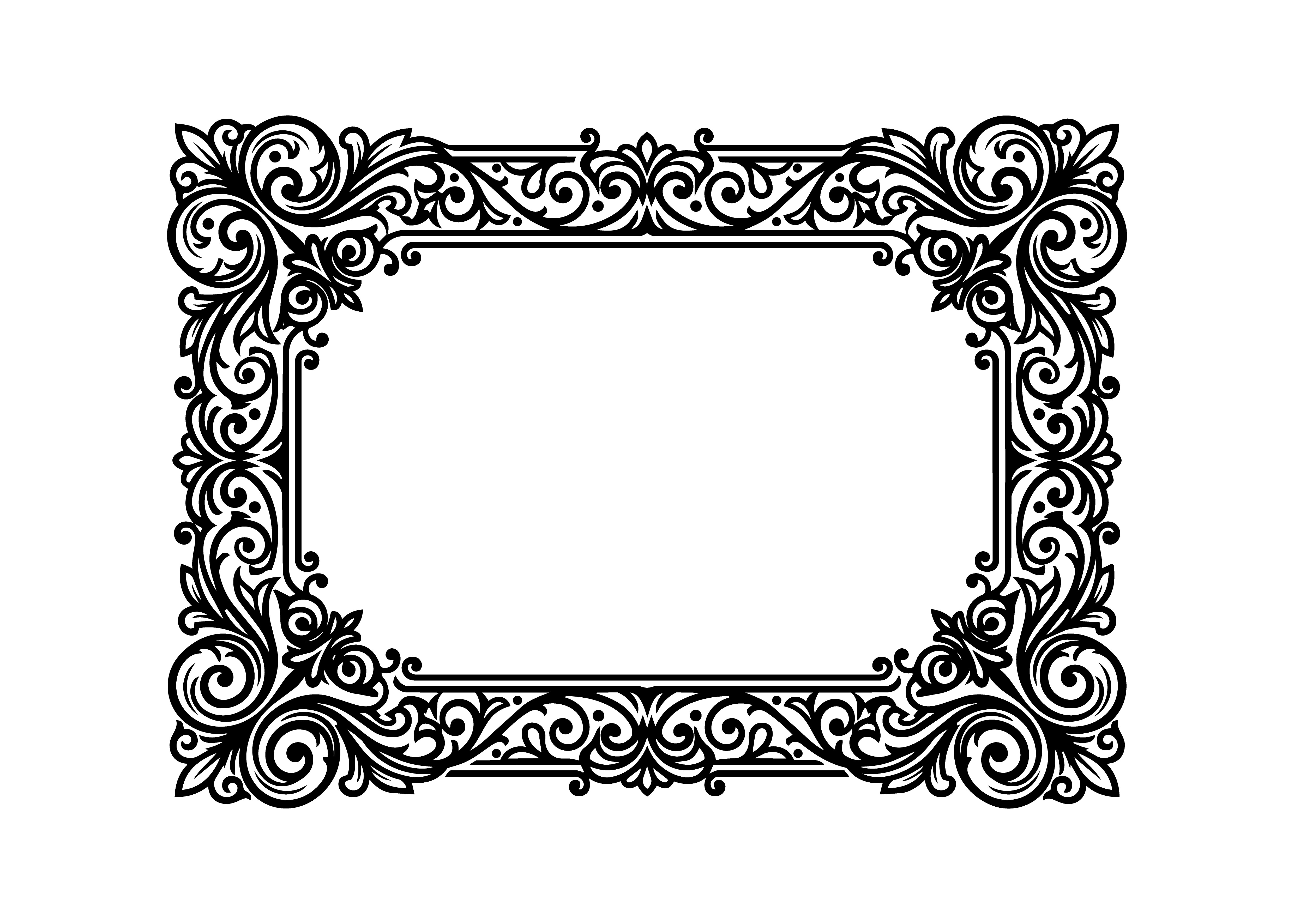 Elegant Floral Ornate Frame SVG
