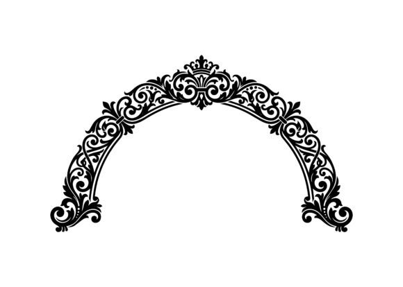 Elegant Heritage Arch Flourish SVG