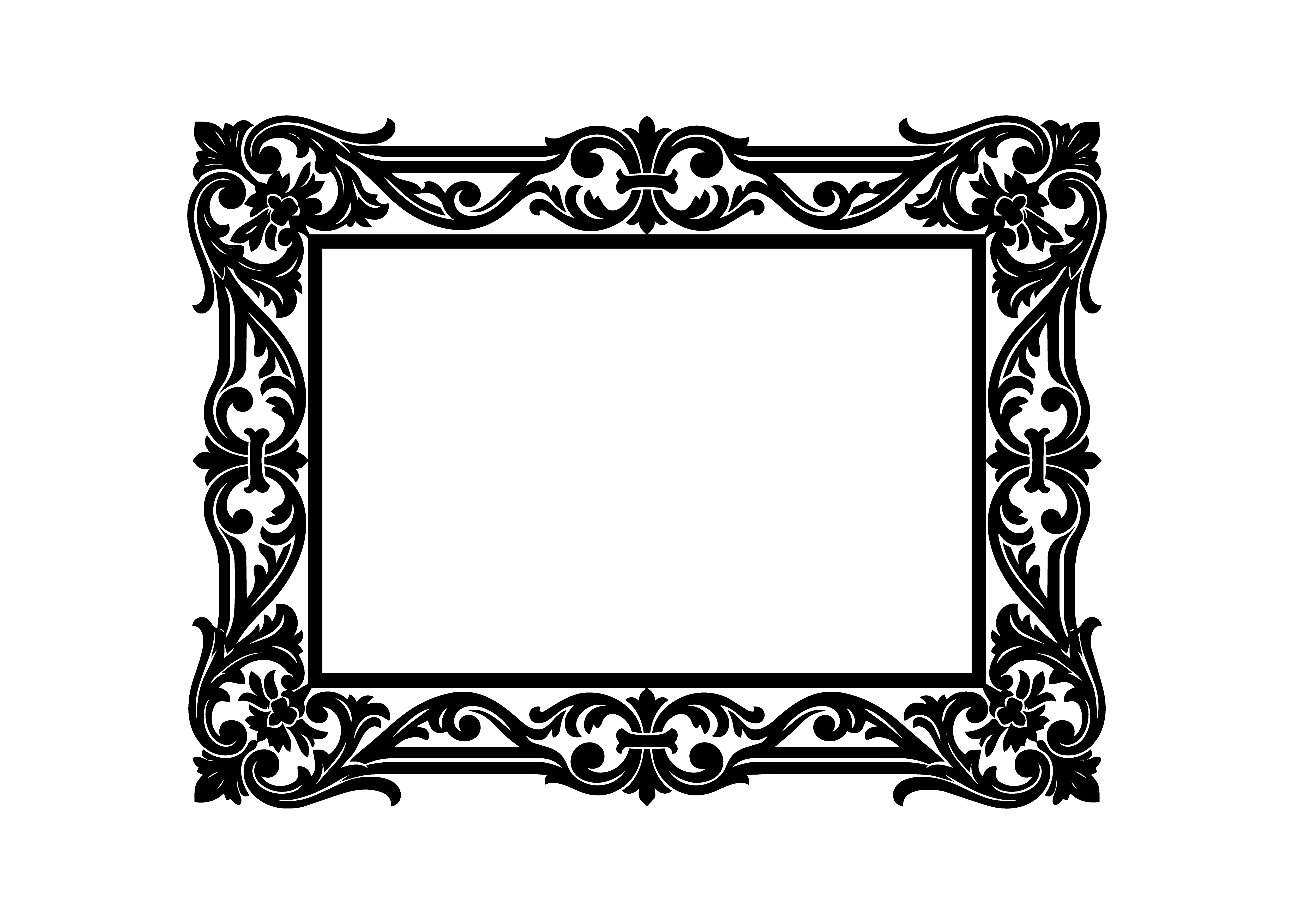 Elegant Ornamental Floral Frame SVG