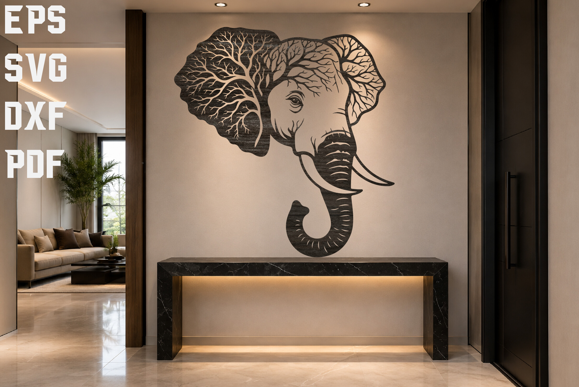 Elephant Tree of Life Laser Cut SVG