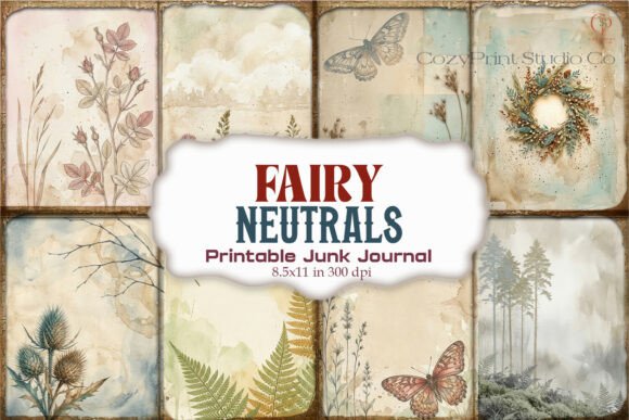 Fairy Neutrals Junk Journal Pages