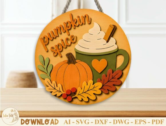 Fall Door Hanger Laser Cut File Laser Cutting