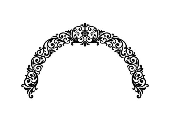 Floral Ornate Arch Frame SVG
