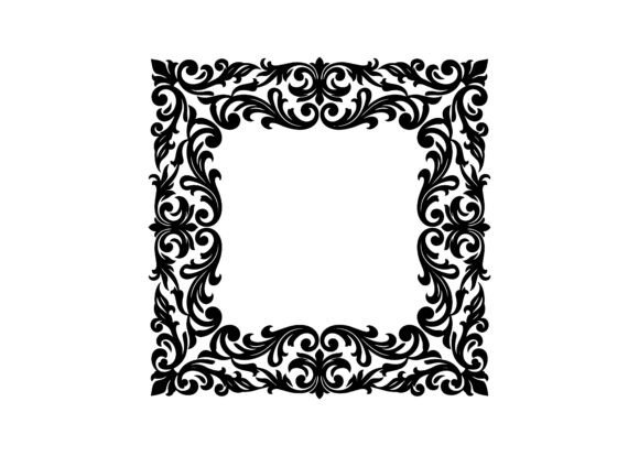 Floral Scrollwork Frame Border SVG