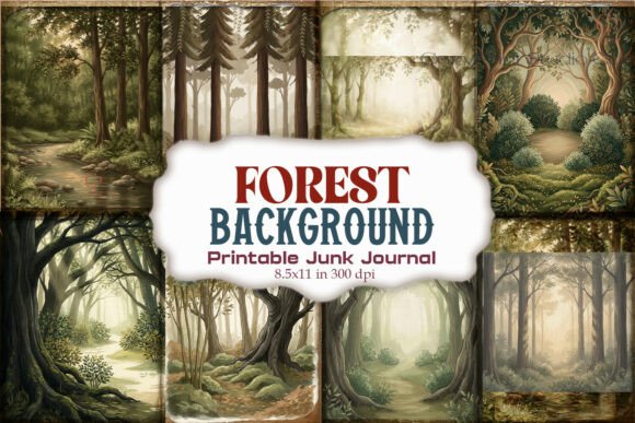 Forest Background Junk Journal Paper