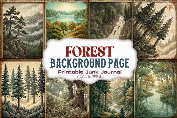 Forest Background Page Junk Journal