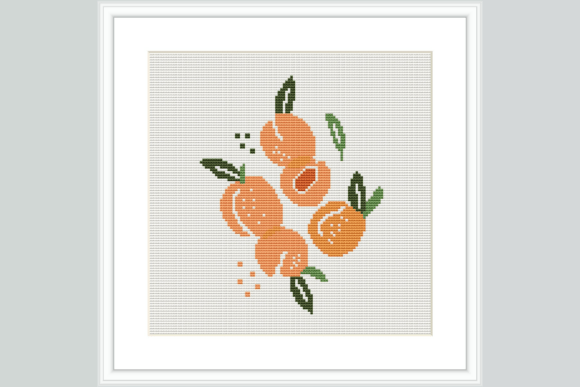 Fresh Peaches Cross Stitch Pattern