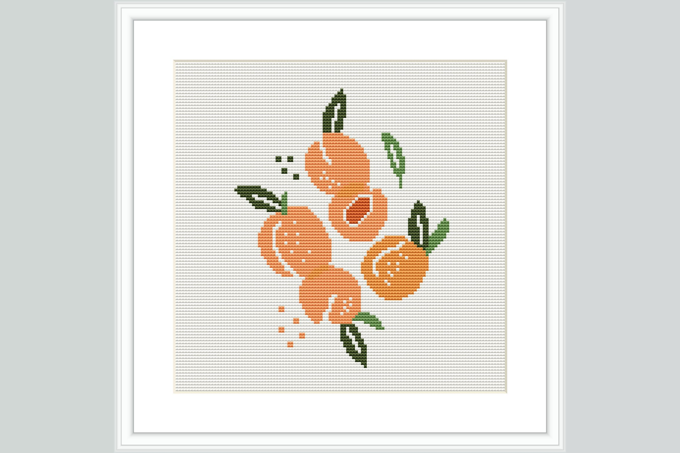 Fresh Peaches Cross Stitch Pattern
