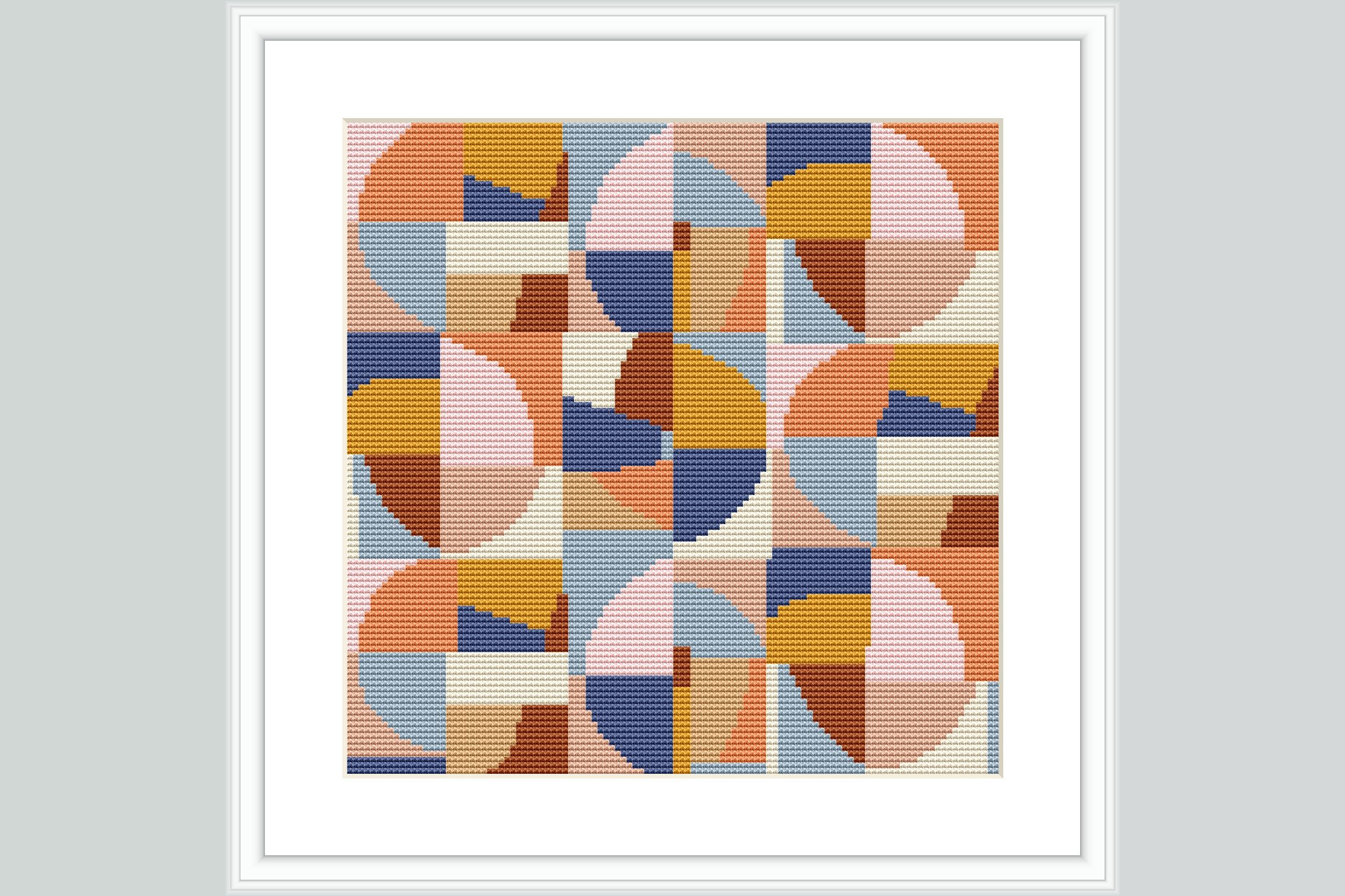 Geometric Pinwheel Cross Stitch Pattern