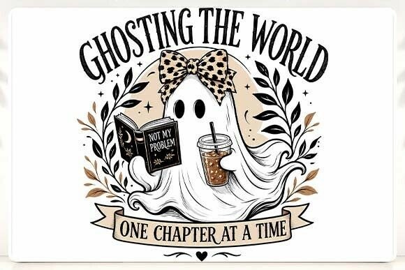 Ghosting the World Bookish Ghost PNG