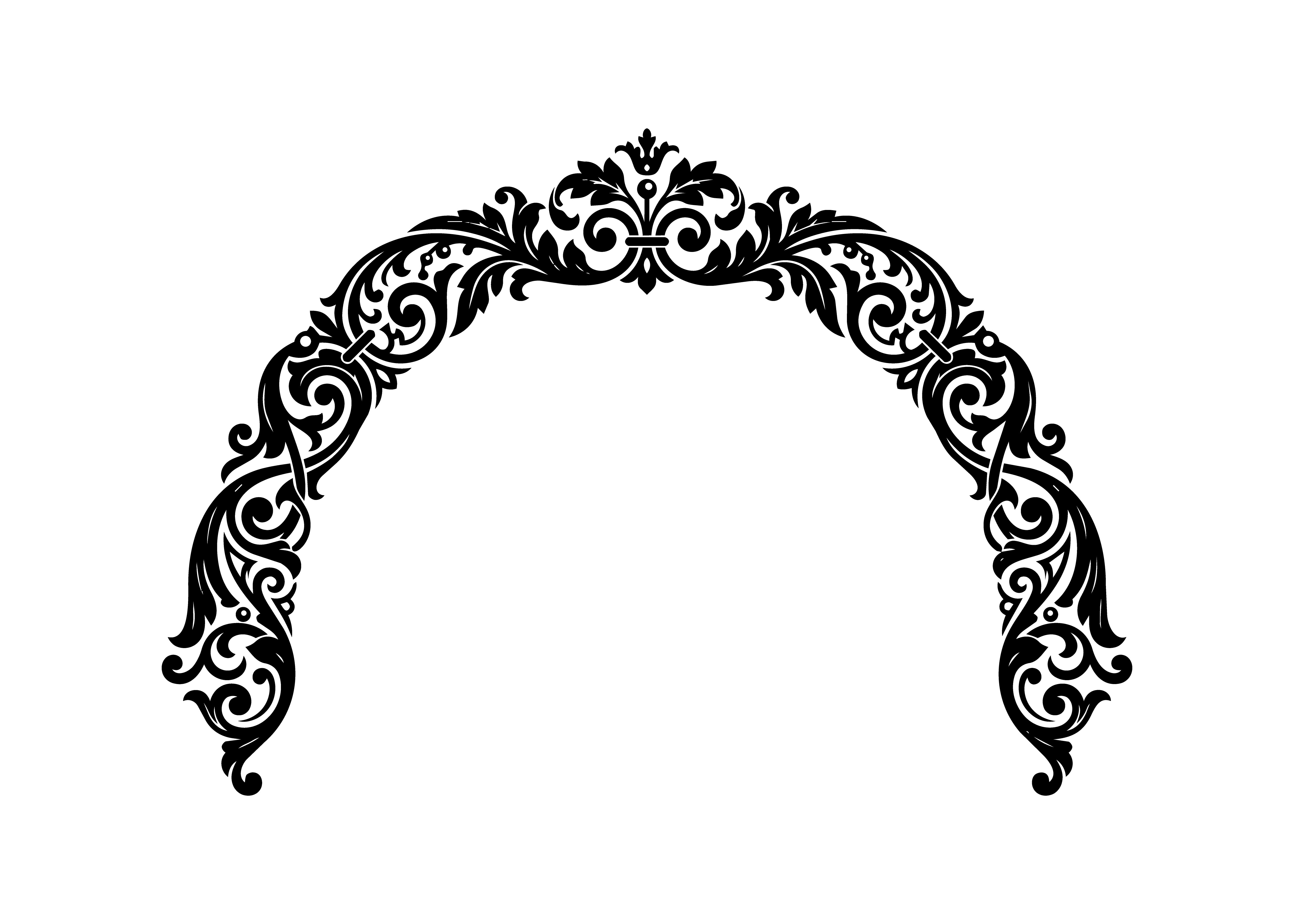 Gilded Scroll Arch Ornament SVG