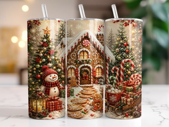 Gingerbread Christmas 20oz Tumbler Wrap