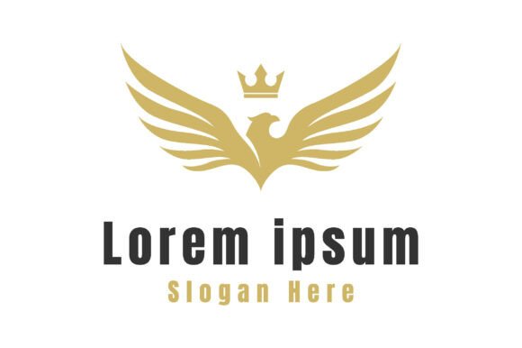 Golden Eagle with Crown Logo Design