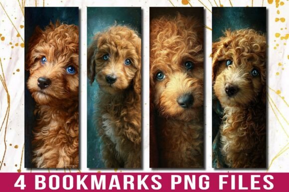 Goldendoodle Cute Puppy Dog Bookmark PNG