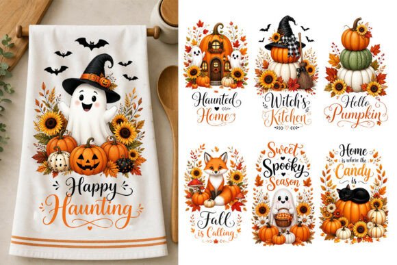 Halloween Kitchen Towel PNG Bundle