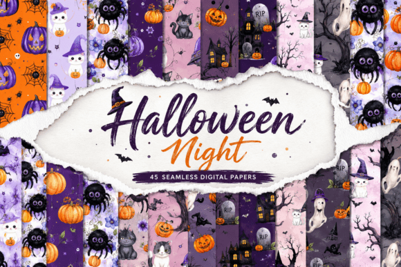 Halloween Night Seamless Pattern
