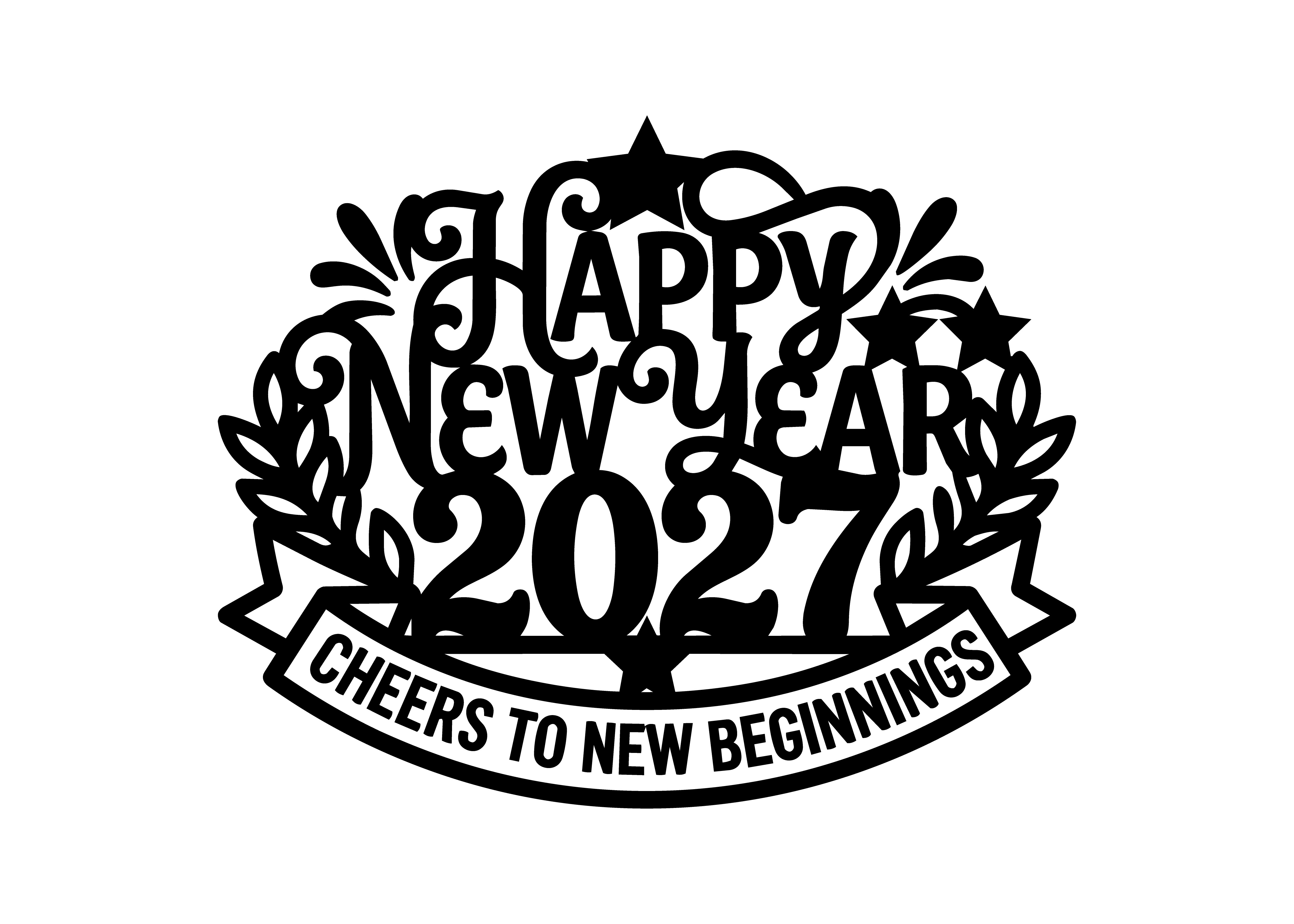 Happy New Year 2027 Cheers SVG