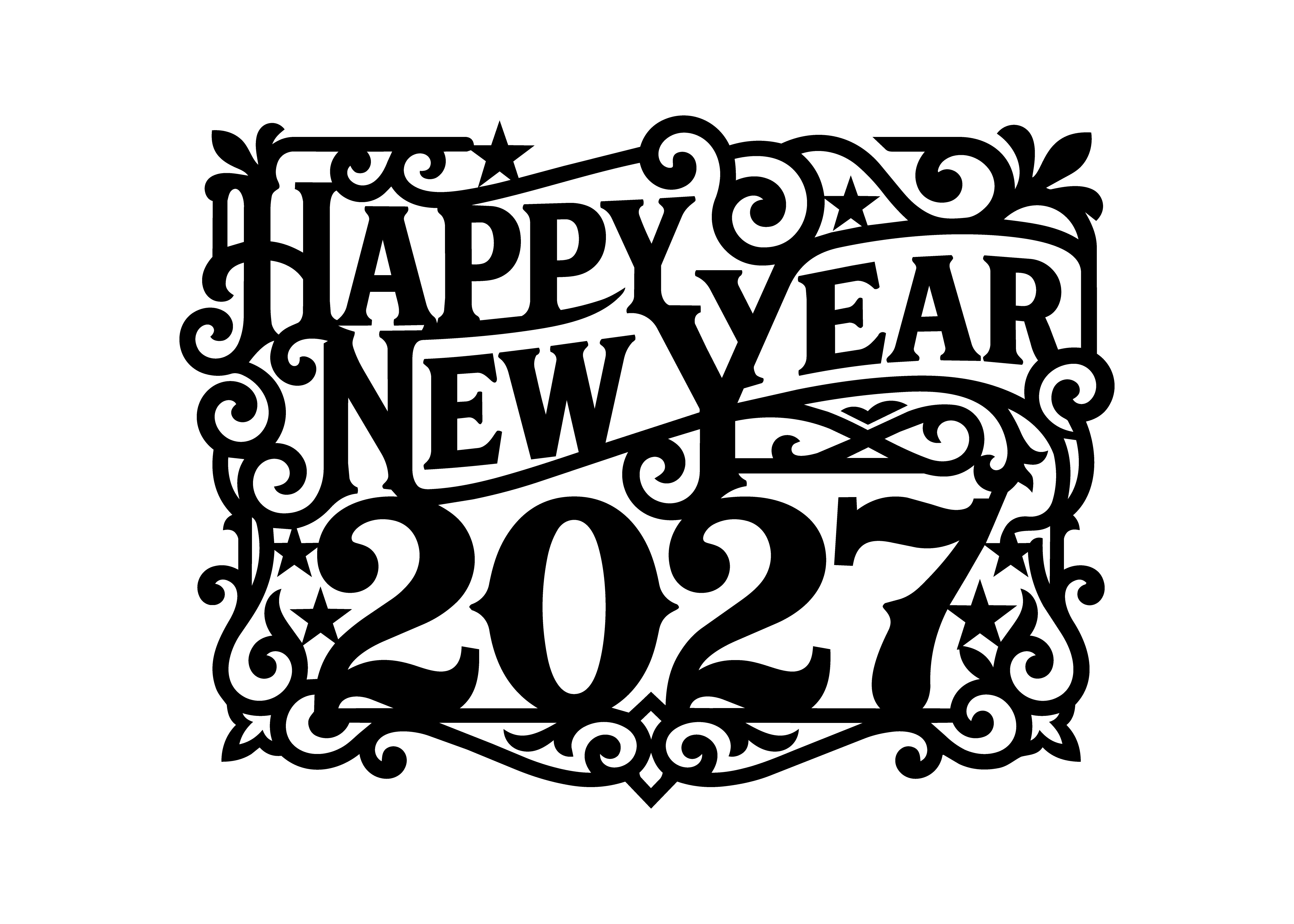 Happy New Year 2027 vintage SVG