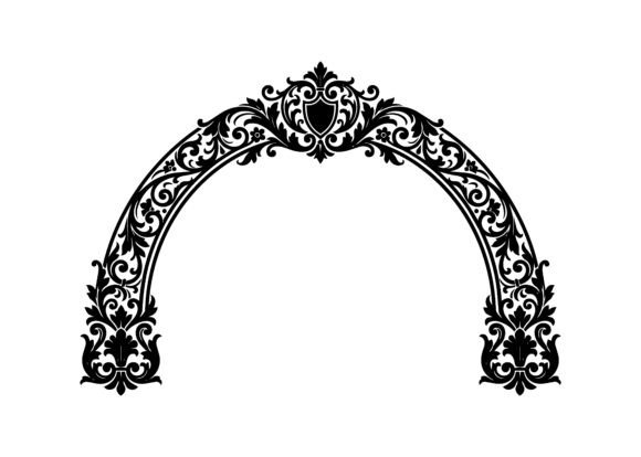 Heritage Scroll Arch Ornament SVG