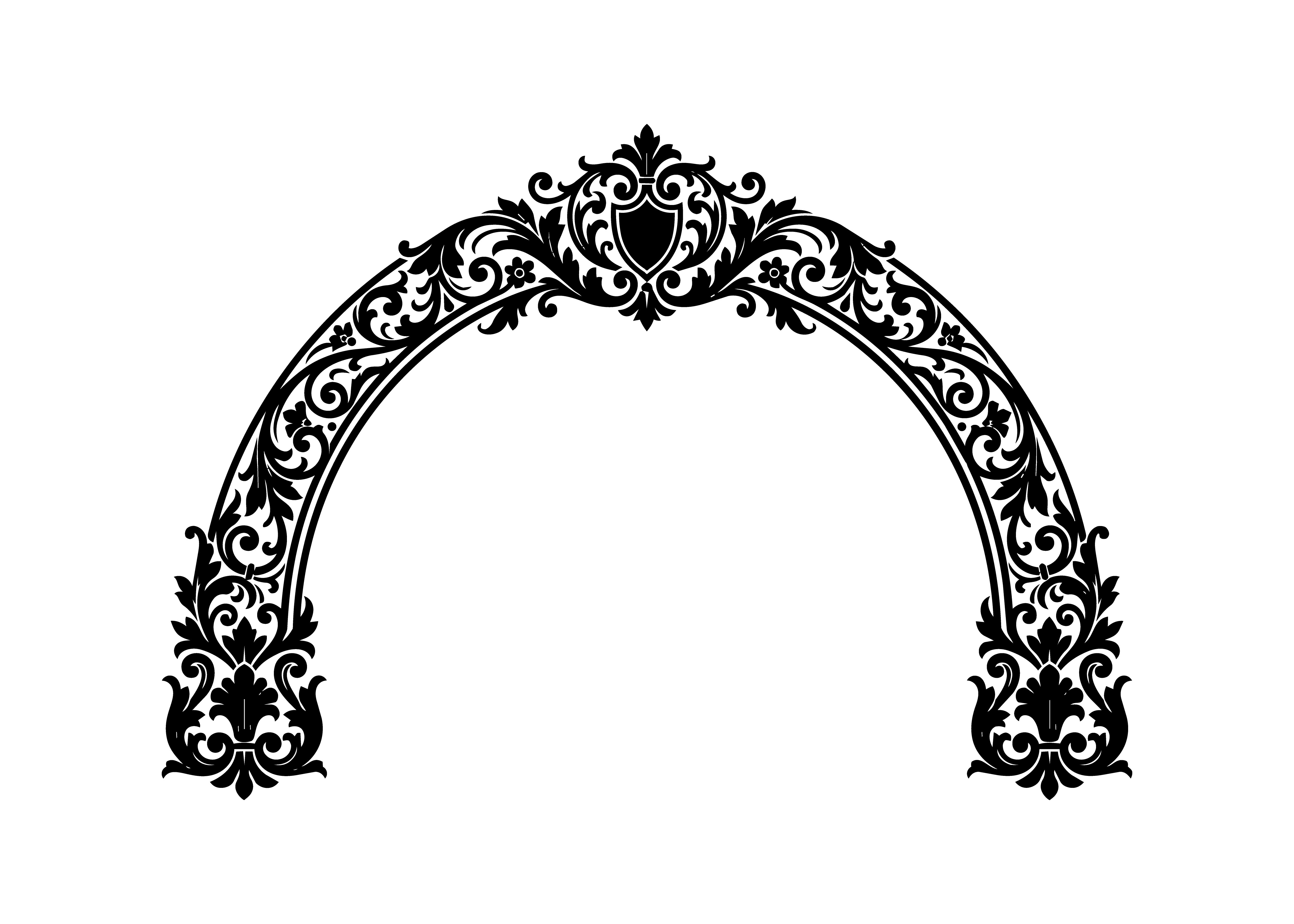 Heritage Scroll Arch Ornament SVG