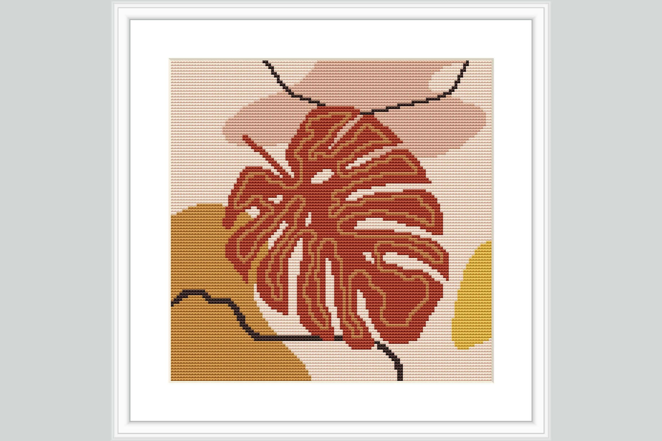 Hibiscus Bloom Cross Stitch Pattern