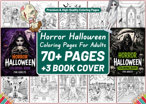Horror Halloween Coloring Book for Adult