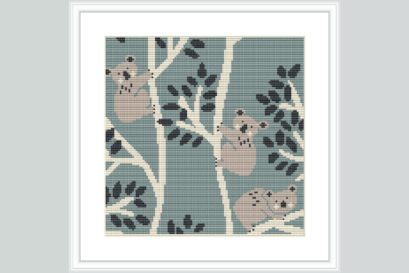 Koala Camouflage Cross Stitch Pattern