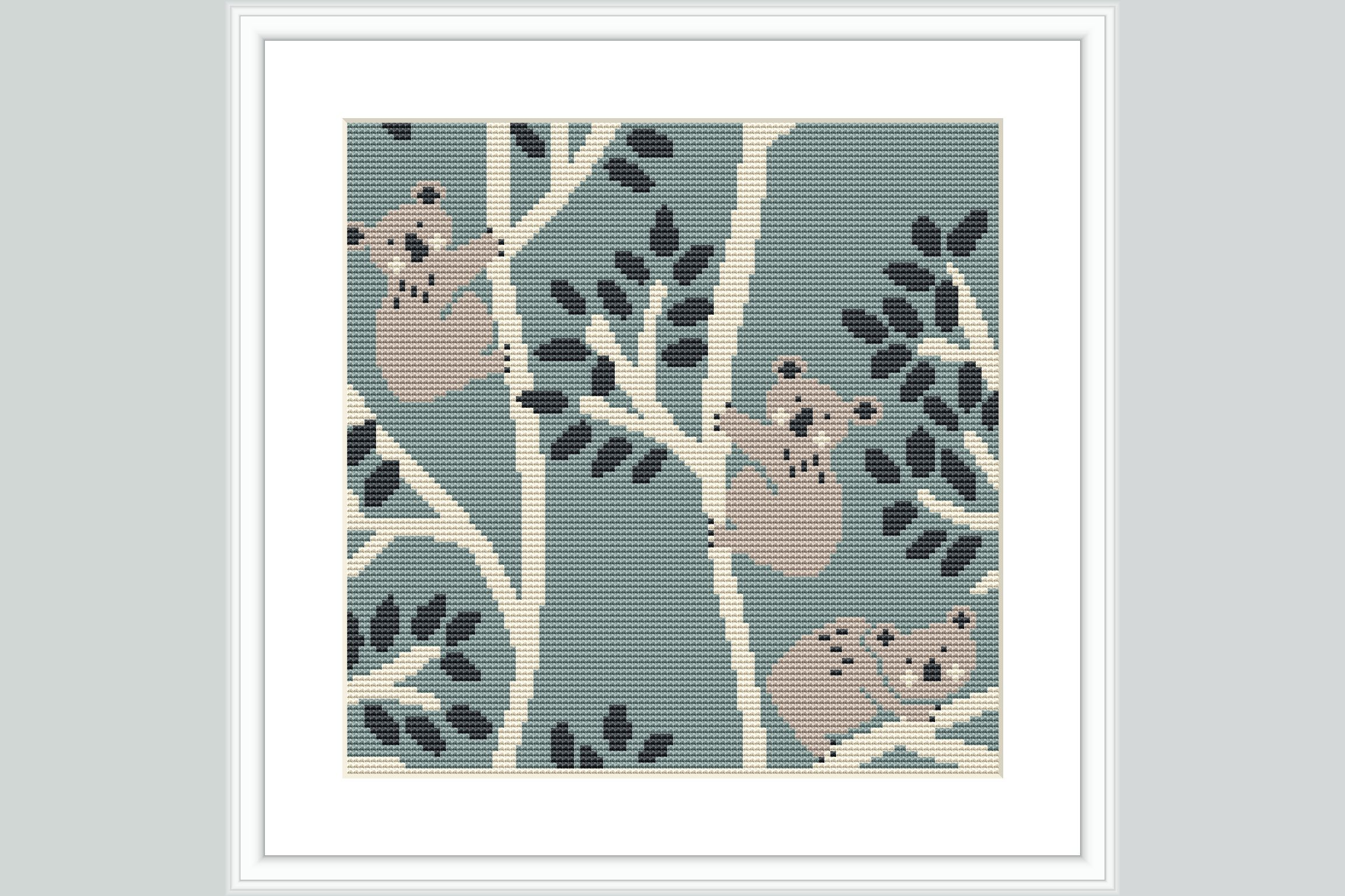 Koala Camouflage Cross Stitch Pattern