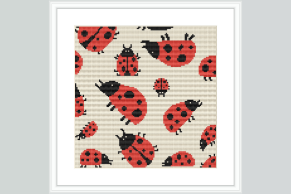 Ladybug Garden Cross Stitch Pattern