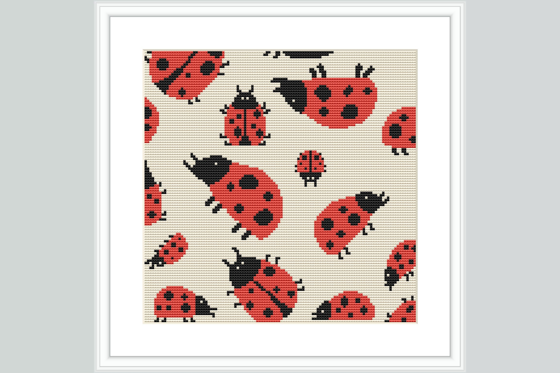 Ladybug Garden Cross Stitch Pattern
