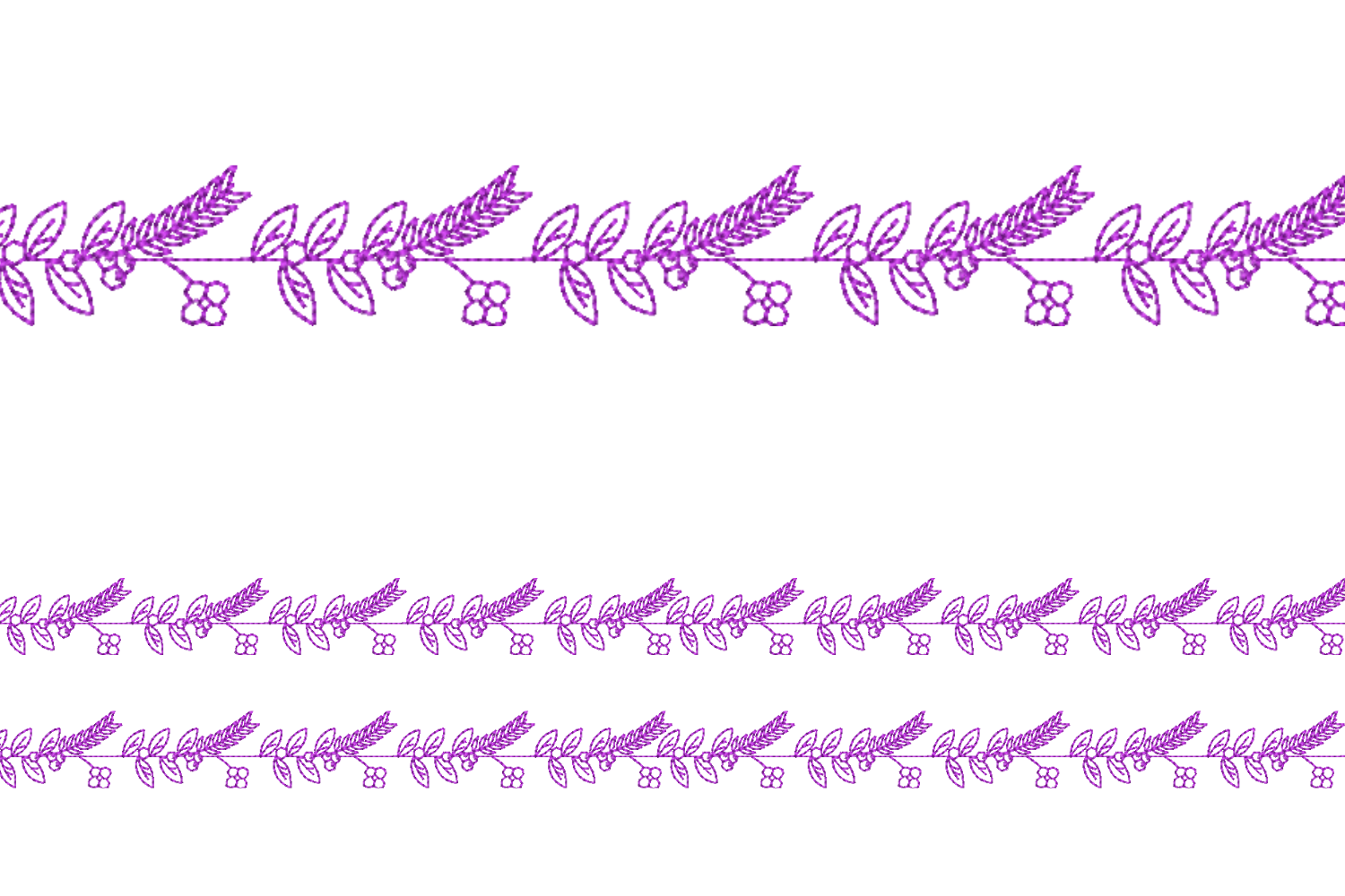 Lavender Vine Border Embroidery Design