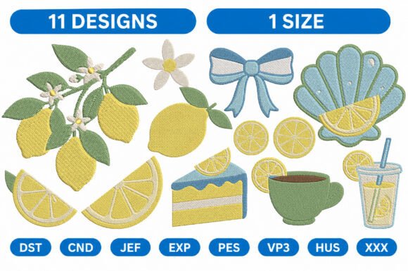 Lemon Summer Machine Embroidery