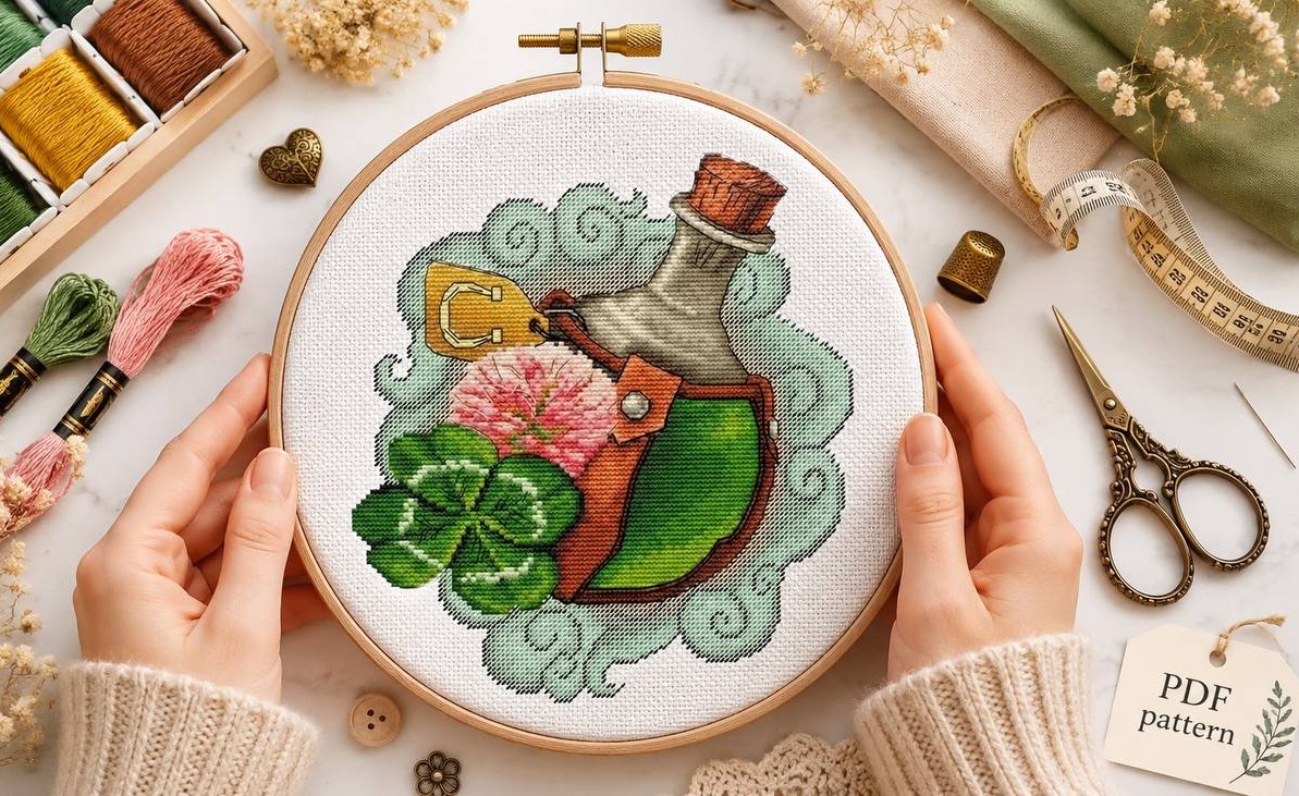 Luck Potion Cross Stitch Pattern