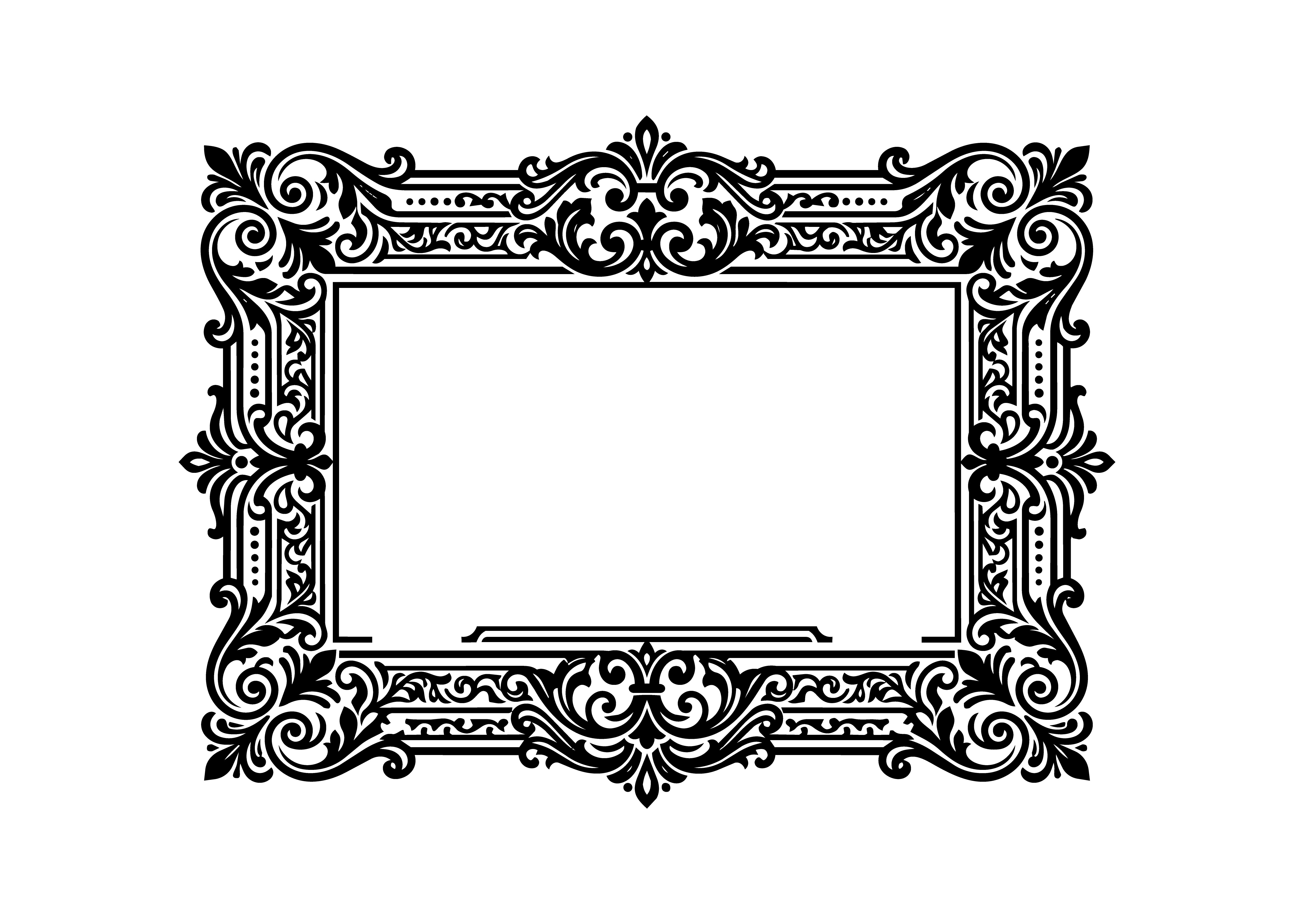 Luxury Baroque Frame Border SVG