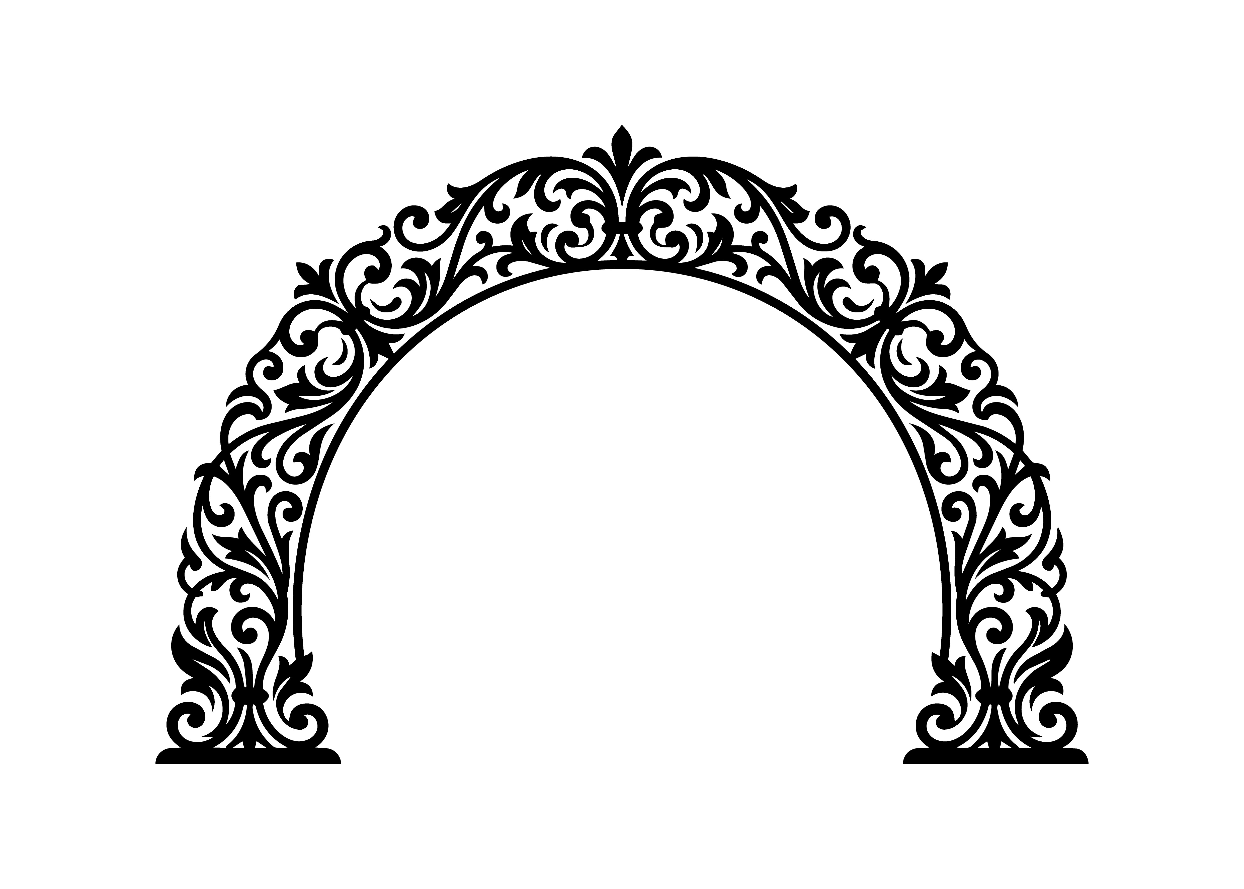 Luxury Filigree Arch Ornament SVG